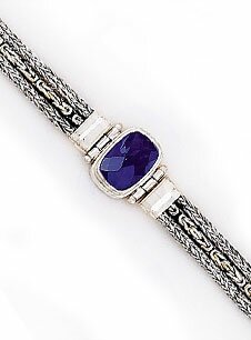 SARDA TANZANITE 3-CHAIN STERLING SILVER BRACELET