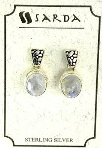 SARDA RAINBOW MOONSTONE STERLING SILVER EARRINGS