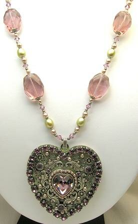 Michal Golan Lilac Mist Swarovski Crystal Heart Pendant