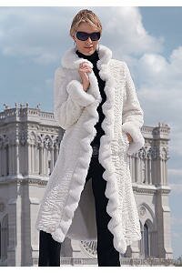 Ivory Ruffled Broadtail Coat by Donna Salyer's Fabulous Furs