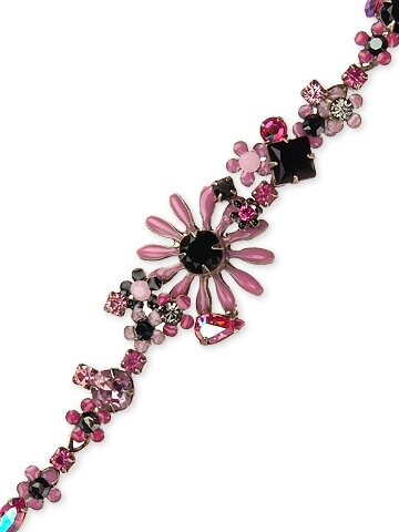 Sorrelli Gum Drop Swarovski Crystal Bracelet With Fresh Flowers