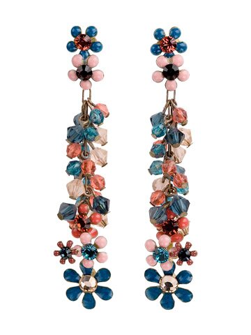 SORRELLI EL PASO WITH FRESH FLOWERS SWAROVSKI CRYSTAL EARRINGS