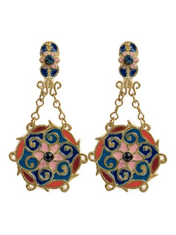 SORRELLI EL PASO WITH FRESH FLOWERS SWAROVSKI CRYSTAL EARRINGS