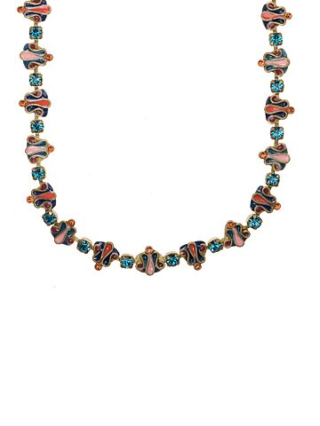 SORRELLI EL PASO WITH FRESH FLOWERS SWAROVSKI CRYSTAL NECKLACE