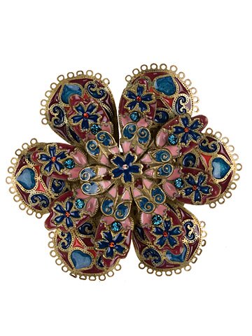 SORRELLI EL PASO WITH FRESH FLOWERS SWAROVSKI CRYSTAL BROOCH