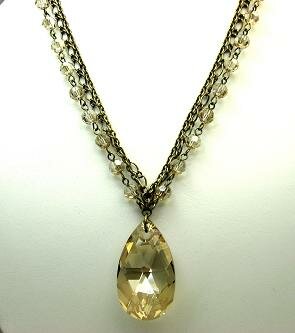 Golden Shadow Swarovski Crystal Pendant by Creations Georgianni