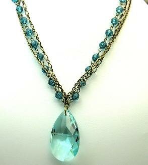 Indicolite Swarovski Crystal Pendant by Creations Georgianni