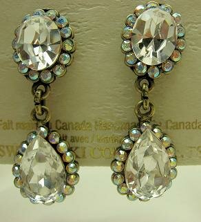 Clear Crystal Swarovski Crystal Earrings by Creations Georgianni