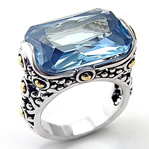 London Blue Color Semi Precious Spinel, Solitaire Ring