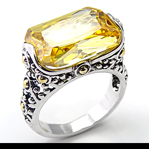 CZ Topaz Colored Solitaire Ring