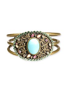 Sorrelli Fixation Flower Embossed Cuff Bracelet