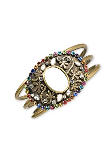 Sorrelli Looking Glass Flower Embossed Cuff Bracelet