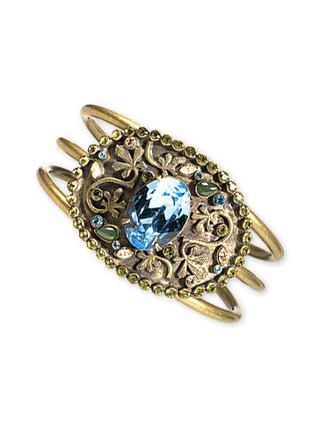 Sorrelli Meadow Mist Flower Embossed Cuff Bracelet