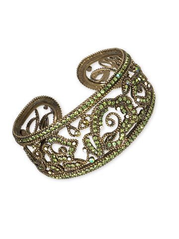 Sorrelli Green Apple Swarovski Crystal Cuff