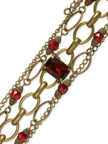 SORRELLI CRANBERRY SWAROVSKI CRYSTAL BRACELET
