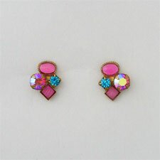 Sorrelli Pink Carnation Swarovski Crystal Earrings