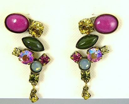 Sorrelli Raspberry Lime Swarovski Crystal Earrings