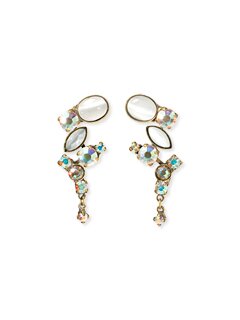 Sorrelli Snowflake Swarovski Crystal & Opaque Stone Classic Drop Earrings