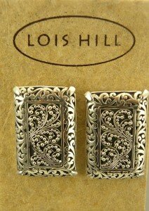 LOIS HILL GEM RECTANGULAR STERLING SILVER CLIP EARRINGS