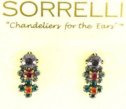 SORRELLI BLUE RASPBERRY SWAROVSKI CRYSTAL EARRINGS