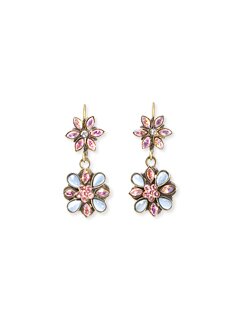 Sorrelli Touch of Class Swarovski Crystal Flower Drop Earrings