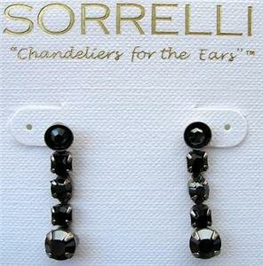 Sorrelli Black Velvet Swarovski Crystal Earrings