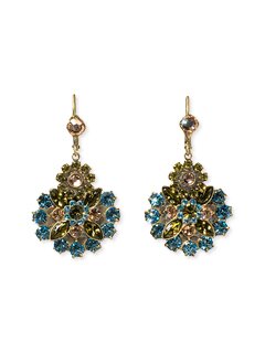 Sorrelli Meadow Mist Swarovski Crystal Cluster Drop Earrings