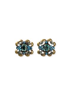 Sorrelli Aqua Bubbles Swarovski Crystal Earrings