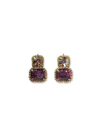 SORRELLI PLUM DELIGHT SWAROVSKI CRYSTAL EARRINGS