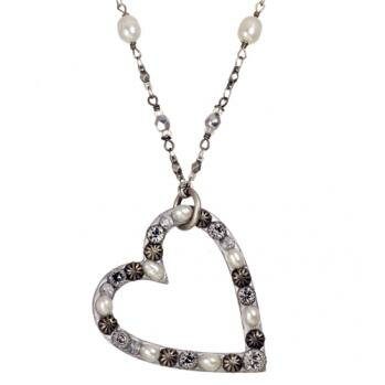 MICHAL GOLAN BRIDAL CRYSTAL HEART NECKLACE