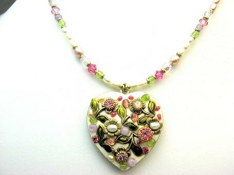 Michal Golan Pearl Blossom Heart Pendant