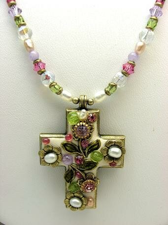 Michal Golan Pearl Blossom Cross