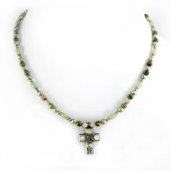 MICHAL GOLAN MOSS GARDEN SWAROVSKI CRYSTAL CROSS