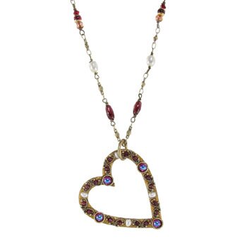 Michal Golan Victorian Pearl Heart Pendant
