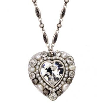 MICHAL GOLAN BRIDAL CRYSTAL HEART NECKLACE