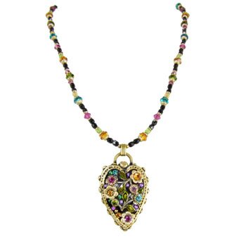 Michal Golan Midnight Blossom Heart Pendant