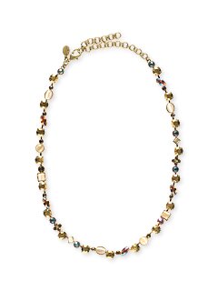 Sorrelli Fool's Gold Swarovski Crystal & Opaque Stone Classic Line Necklace
