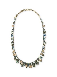Sorrelli Aqua Bubbles Swarovski Crystal & Opaque Stone Bold Cluster Necklace