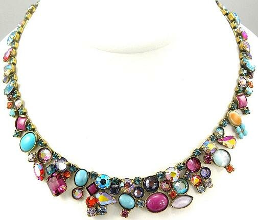 SORRELLI BLUE RASPBERRY SWAROVSKI CRYSTAL NECKLACE