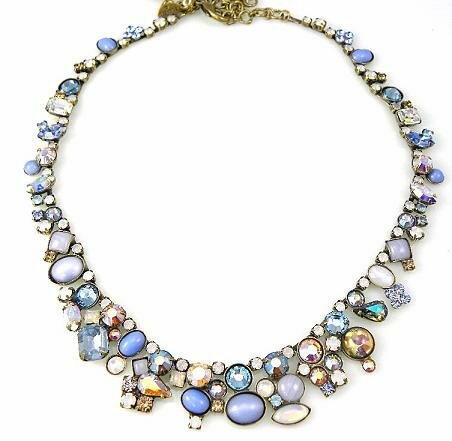 Sorrelli Blue White Swarovski Crystal Necklace