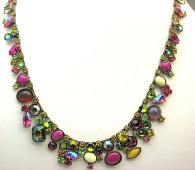 Sorrelli Pink Lime Swarovski Crystal Necklace