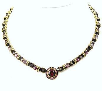 Sorrelli Burgundy Amethyst Swarovski Crystal Necklace