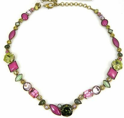 SORRELLI RASPBERRY LIME SWAROVSKI CRYSTAL NECKLACE