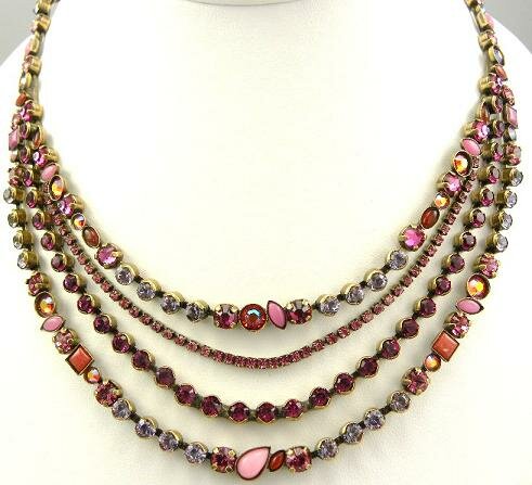 Sorrelli Strawberry Daiquiri Swarovski Crystal Necklace