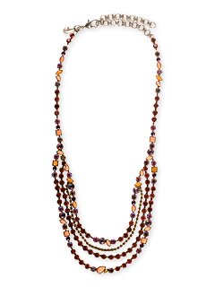 Sorrelli PInk Coral Multi Strand Bib Necklace