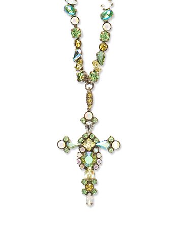 Sorrelli Green Apple Swarovski Crystal Cross