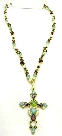 Sorrelli Green Tea Swarovski Crystal Cross