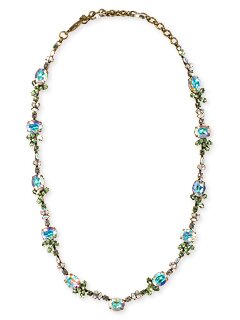 Sorrelli Ice Breaker Swarovski Crystal Oval Station Necklace