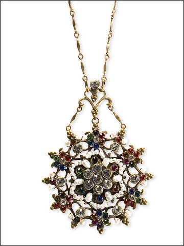 Sorrelli Looking Glass Necklace with Filligree Flower Pendant