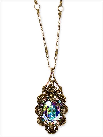 Sorrelli Smitten Swarovski Crystal Bold Vintage Style Pendant Necklace